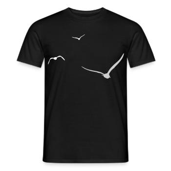 Trois mouettes | Mouette | Couleurs réglables - T-shirt homme - noir - Devant - AI Model Male 178 light (178cm)