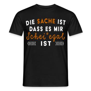Ist mir Schei*egal Frecher Spruch Provokation Fun - Männer T-Shirt - Schwarz - Vorne - AI Model Male 178 light (178cm)