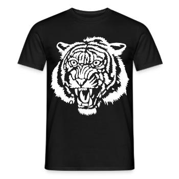 White tiger graffiti - Men's T-Shirt - black - Front - AI Model Male 178 light (178cm)