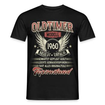 1960 Geboren Geburtstag Oldtimer - Männer T-Shirt - Schwarz - Vorne - AI Model Male 178 light (178cm)