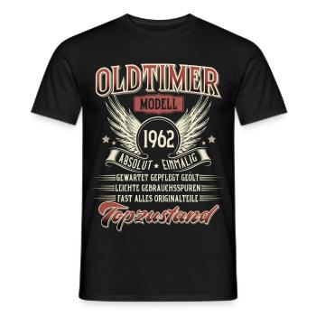 1962 Geboren Geburtstag Oldtimer - Männer T-Shirt - Schwarz - Vorne - AI Model Male 178 light (178cm)