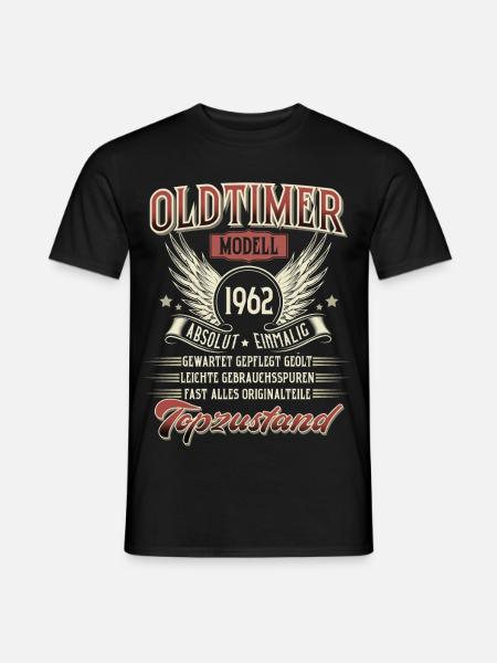1962 Geboren Geburtstag Oldtimer - Männer T-Shirt - Schwarz