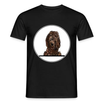 Cavapoo Dog pour les amateurs de chiens qui regardent - T-shirt homme - noir - Devant - AI Model Male 178 light (178cm)