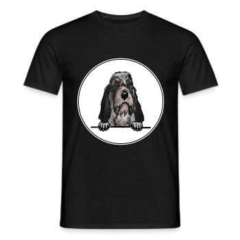 Griffon Bleu de Gascogne Hund für Peeking Dog Lover - Männer T-Shirt - Schwarz - Vorne - AI Model Male 178 light (178cm)