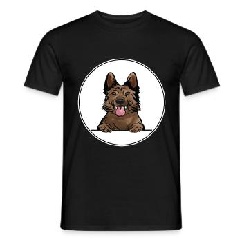 Chien de berger galicien pour les amateurs de chiens qui regardent - T-shirt homme - noir - Devant - AI Model Male 178 light (178cm)