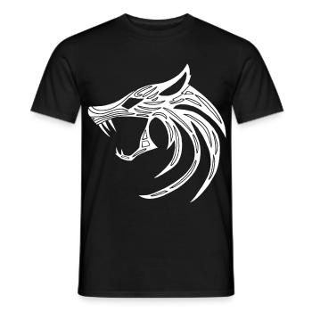 Loup démoniaque blanc - T-shirt homme - noir - Devant - AI Model Male 178 light (178cm)