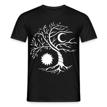 Tree of life white sun and moon - Men's T-Shirt - black - Front - AI Model Male 178 light (178cm)