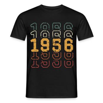 1956 - Men's T-Shirt - black - Front - AI Model Male 178 light (178cm)