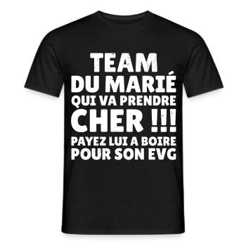 EVG TEAM DU MARIÉ Cadeau Futur Marié Vie de Garçon - T-shirt homme - noir - Devant - AI Model Male 178 light (178cm)