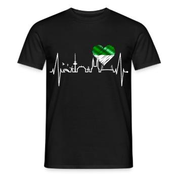 Bremen Skyline Bremer Herzschlag Fan Herz Liebe - Men's T-Shirt - black - Front - AI Model Male 178 light (178cm)