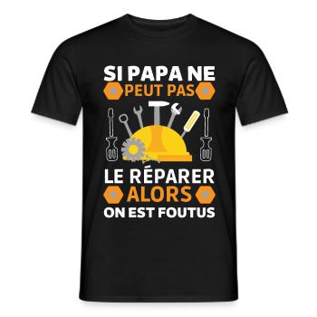 Papa bricoleur Papa Réparateur 1 - T-shirt homme - noir - Devant - AI Model Male 178 light (178cm)