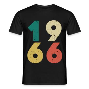 1966 - Millésime 1966 Rétro Vintage - T-shirt homme - noir - Devant - AI Model Male 178 light (178cm)