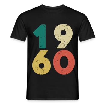 1960 - Millésime 1960 Rétro Vintage - T-shirt homme - noir - Devant - AI Model Male 178 light (178cm)