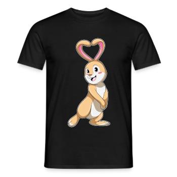 Bunny Heart - Men's T-Shirt - black - Front - AI Model Male 178 light (178cm)