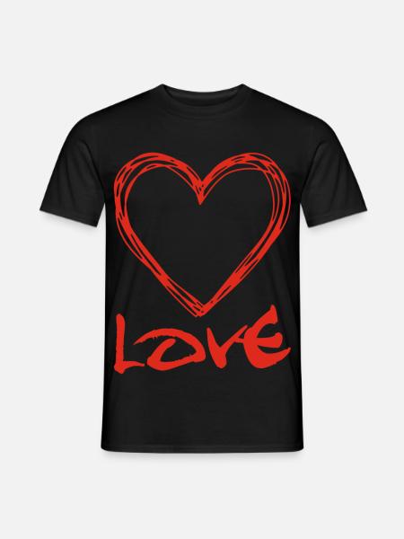 red graffiti heart - Men's T-Shirt - black