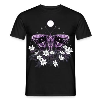 Moth Moth with bush anemones - Men's T-Shirt - black - Front - AI Model Male 178 light (178cm)