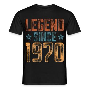 1970 Born Year of birth Birthday - Men's T-Shirt - black - Front - AI Model Male 178 light (178cm)