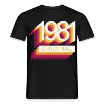 Born in 1981 - Men's T-Shirt - black - Front - AI Model Male 178 light (178cm)