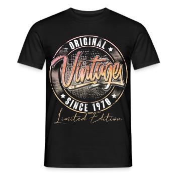 1970 Geburtsjahr Geburtstag Vintage - Männer T-Shirt - Schwarz - Vorne - AI Model Male 178 light (178cm)