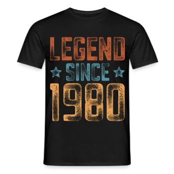 1980 Geboren Geburtsjahr Geburtstag - Männer T-Shirt - Schwarz - Vorne - AI Model Male 178 light (178cm)