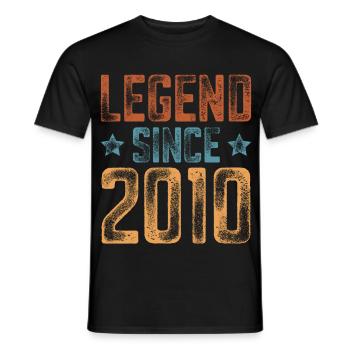 2010 Born Year of birth Birthday - Men's T-Shirt - black - Front - AI Model Male 178 light (178cm)