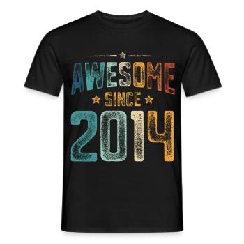 2014 Naissance Année de naissance - T-shirt homme - noir - Devant - AI Model Male 178 light (178cm)