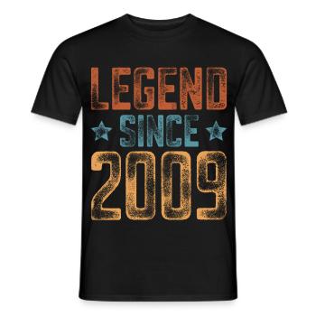 2009 Geboren Geburtsjahr Geburtstag - Männer T-Shirt - Schwarz - Vorne - AI Model Male 178 light (178cm)