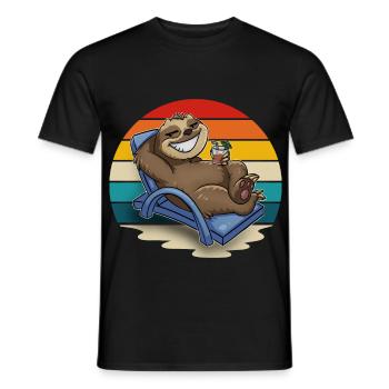 Paresseux Vacanciers Chilling - T-shirt homme - noir - Devant - AI Model Male 178 light (178cm)