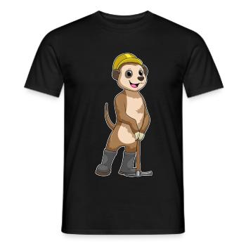 Erdmännchen Bergarbeiter Spitzhacke Bergbau - Männer T-Shirt - Schwarz - Vorne - AI Model Male 178 light (178cm)