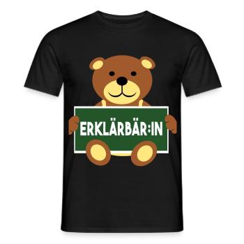Erklärbär Erklärbär:in - Männer T-Shirt - Schwarz - Vorne - AI Model Male 178 light (178cm)