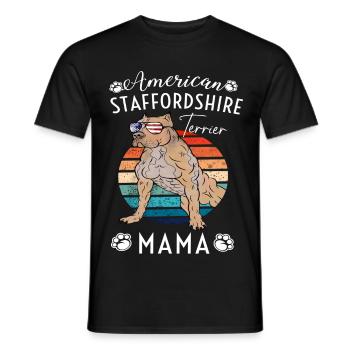 American Staffordshire Mom - Men's T-Shirt - black - Front - AI Model Male 178 light (178cm)