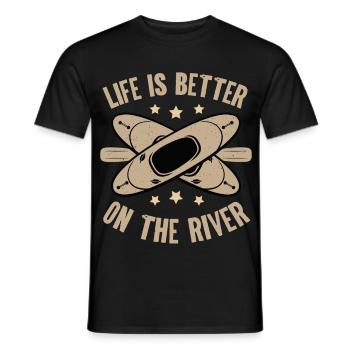 Kajak Kajakfahren - Männer T-Shirt - Schwarz - Vorne - AI Model Male 178 light (178cm)
