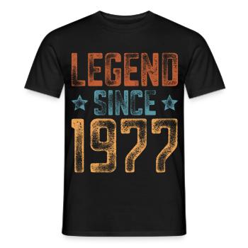 1977 Geboren Geburtsjahr Geburtstag - Männer T-Shirt - Schwarz - Vorne - AI Model Male 178 light (178cm)