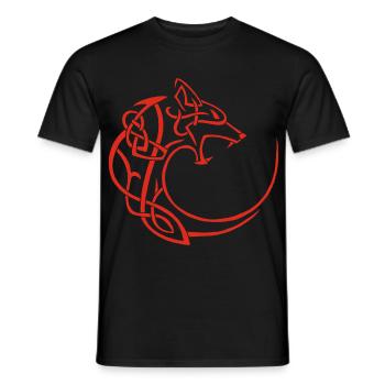 Roter Mondwolf - Männer T-Shirt - Schwarz - Vorne - AI Model Male 178 light (178cm)