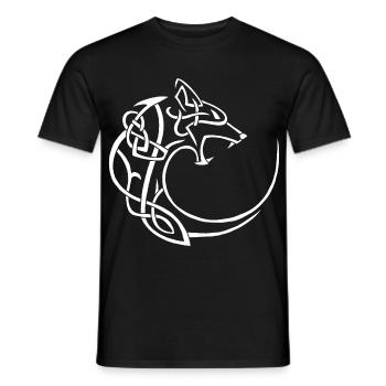Weißer Mondwolf - Männer T-Shirt - Schwarz - Vorne - AI Model Male 178 light (178cm)