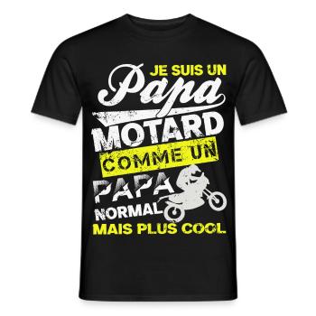 Papa Motard Audacieux - T-shirt homme - noir - Devant - AI Model Male 178 light (178cm)