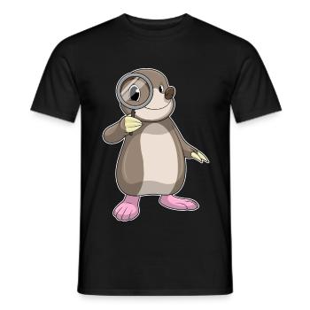 Mole Detective Magnifying Glass - Men's T-Shirt - black - Front - AI Model Male 178 light (178cm)