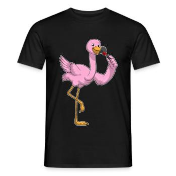 Flamingo Lipstick - Men's T-Shirt - black - Front - AI Model Male 178 light (178cm)