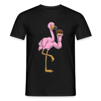 Muffin aux flamants roses - T-shirt homme - noir - Devant - AI Model Male 178 light (178cm)