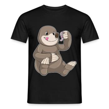 Mole Earthworm - Men's T-Shirt - black - Front - AI Model Male 178 light (178cm)
