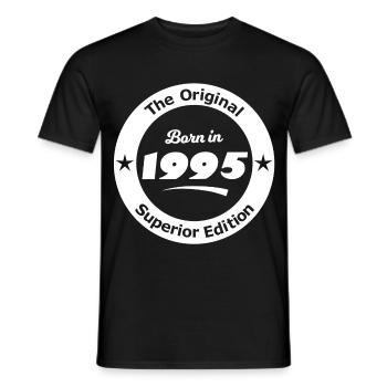 Year of birth 1995 - Men's T-Shirt - black - Front - AI Model Male 178 light (178cm)