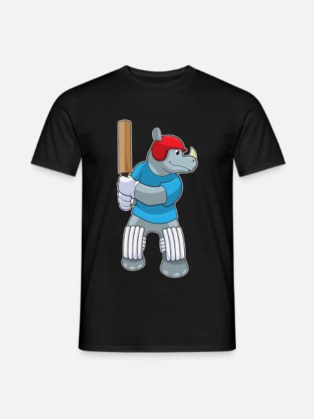 Nashorn Cricket Cricketschläger - Männer T-Shirt - Schwarz