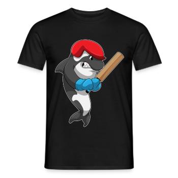 Killer Whale Cricket Cricket Bat - Men's T-Shirt - black - Front - AI Model Male 178 light (178cm)