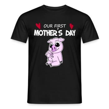 Cadeau de fête des mères - Notre première fête des mères - T-shirt homme - noir - Devant - AI Model Male 178 light (178cm)