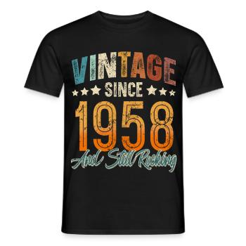 1958 Geburtsjahr Geburtstag Baujahr Vintage - Männer T-Shirt - Schwarz - Vorne - AI Model Male 178 light (178cm)