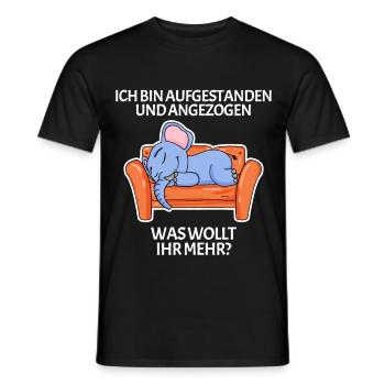 Aufgestanden und angezogen - für faule Menschen - Männer T-Shirt - Schwarz - Vorne - AI Model Male 178 light (178cm)