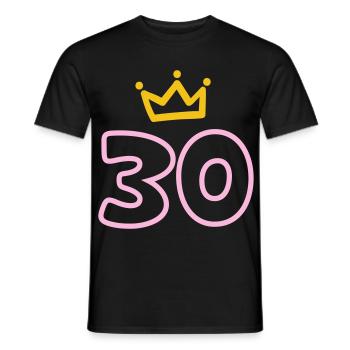 30th birthday Krone 30 years - Men's T-Shirt - black - Front - AI Model Male 178 light (178cm)