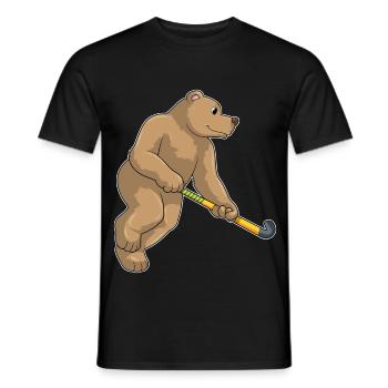 Hockey sur gazon Bear Stick - T-shirt homme - noir - Devant - AI Model Male 178 light (178cm)