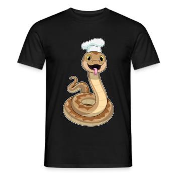 Snake Chef Chef Hat Cooking - Men's T-Shirt - black - Front - AI Model Male 178 light (178cm)