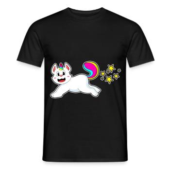 Katze Einhorn - Männer T-Shirt - Schwarz - Vorne - AI Model Male 178 light (178cm)